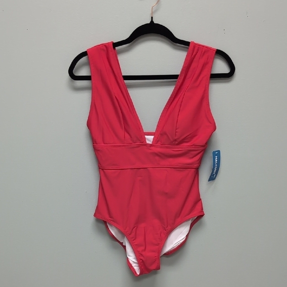 NWT Halcurt Women's Red One-Piece Swimsuit Size Small - Picture 3 of 5